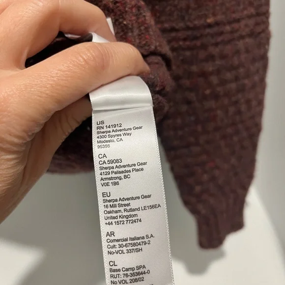 Sherpa adventure gear merino wool alpaca blend crew neck sweater jacquard Large - Picture 11 of 11